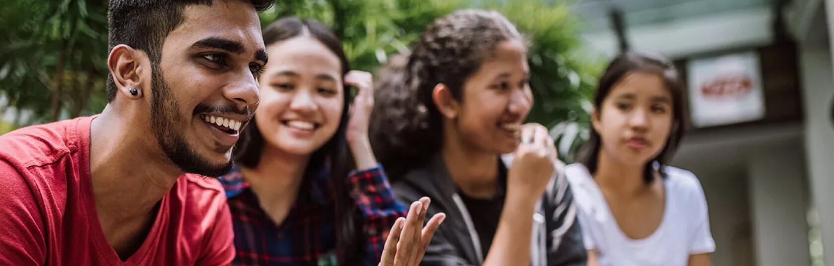 Mixed group of students